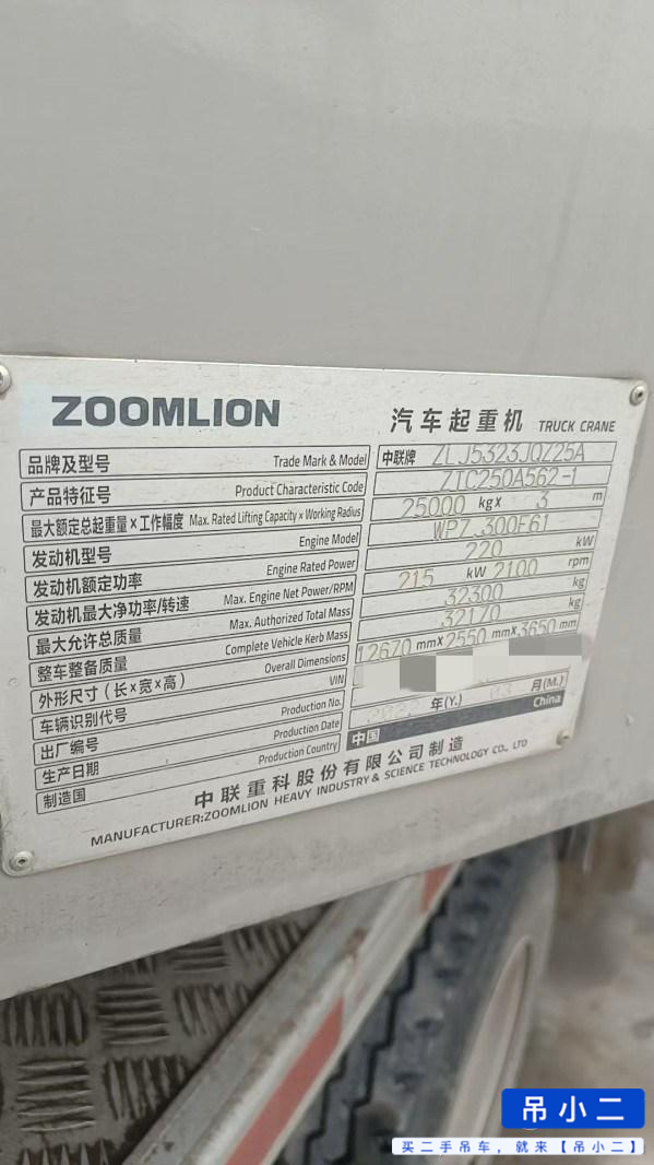 Acheter Grue Zoomlion 250A5 d'occasion / 2