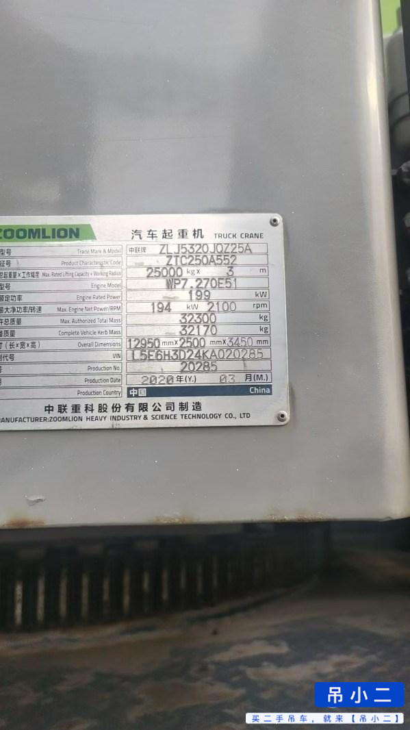 Acheter Grue Zoomlion 250A d'occasion / 2
