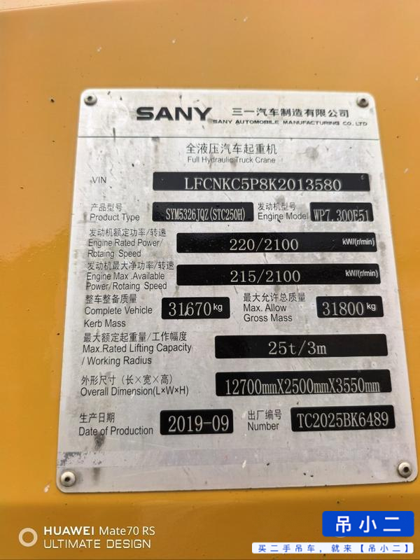 Buy Sany 250H Used Crane / 5