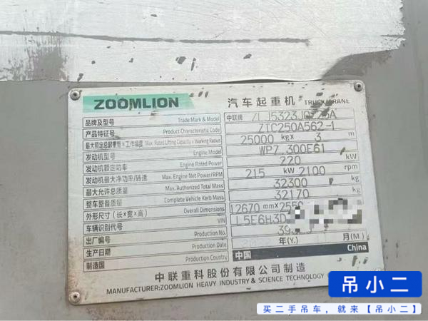 شراء رافعة Zoomlion 250A مستعملة / 8