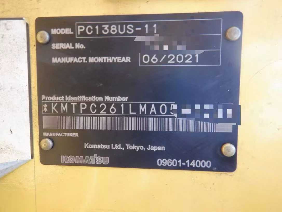 Used Komatsu PC138USLC8 Excavator 2021 Model / 2