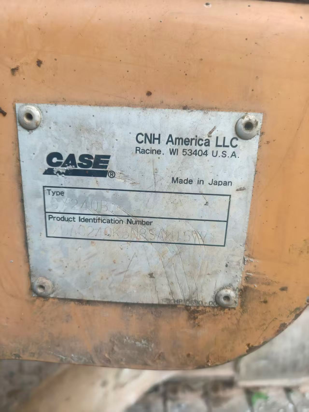 Buy Case CX240 Used Excavator / 8