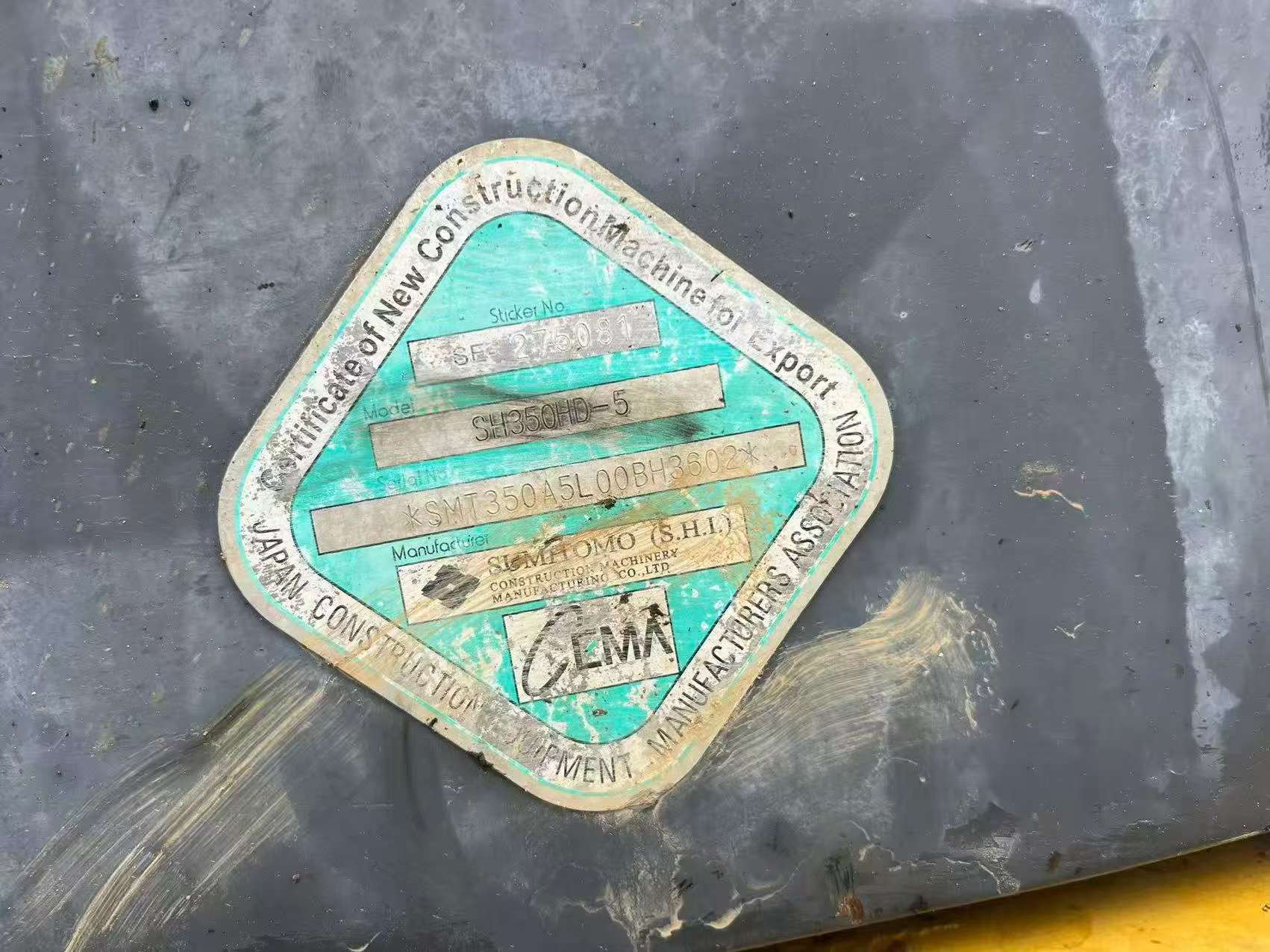 Buy Sumitomo SH350-5 Used Excavator / 8