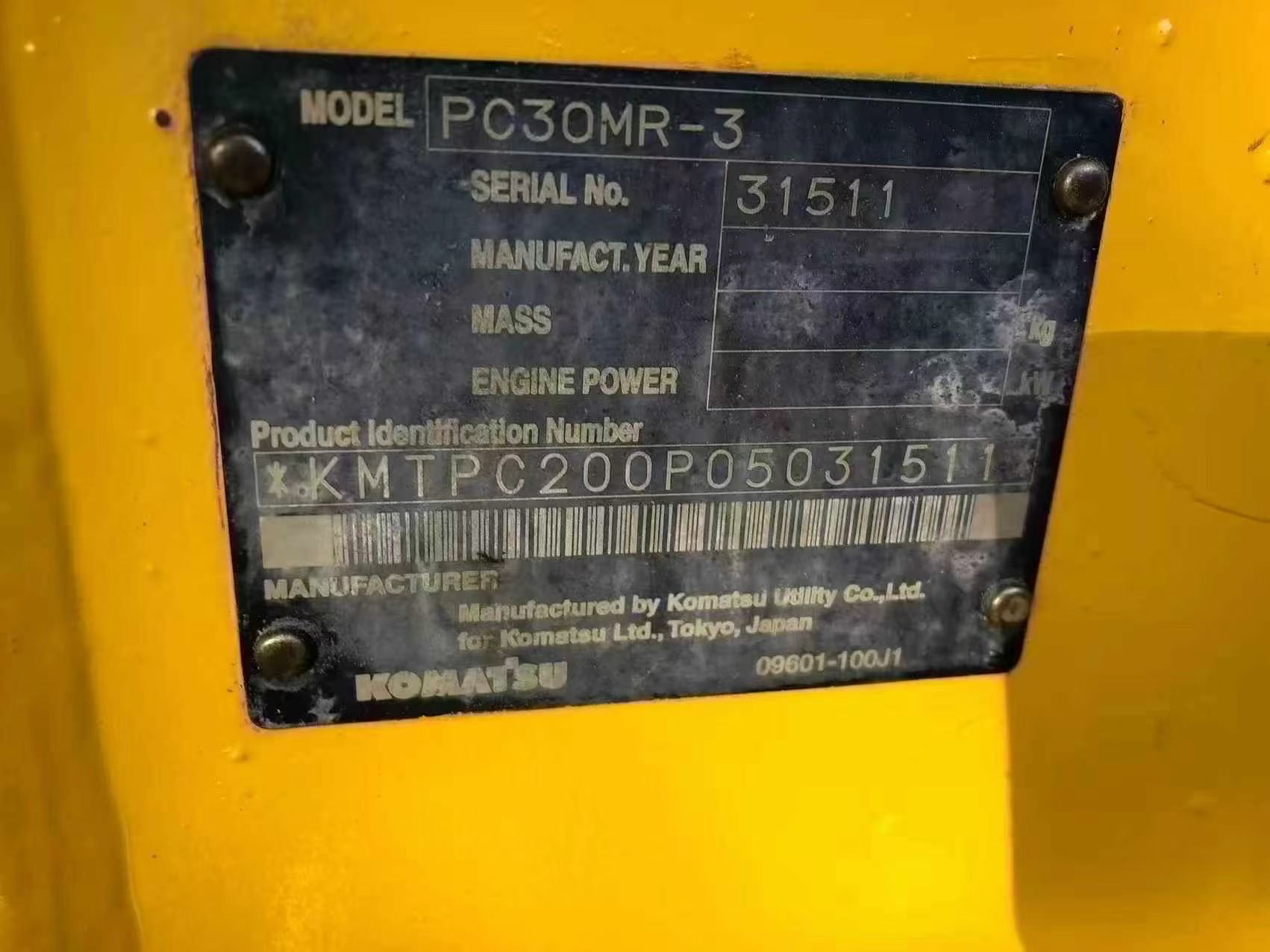 Buy Komatsu PC30-3 Used Excavator / 6